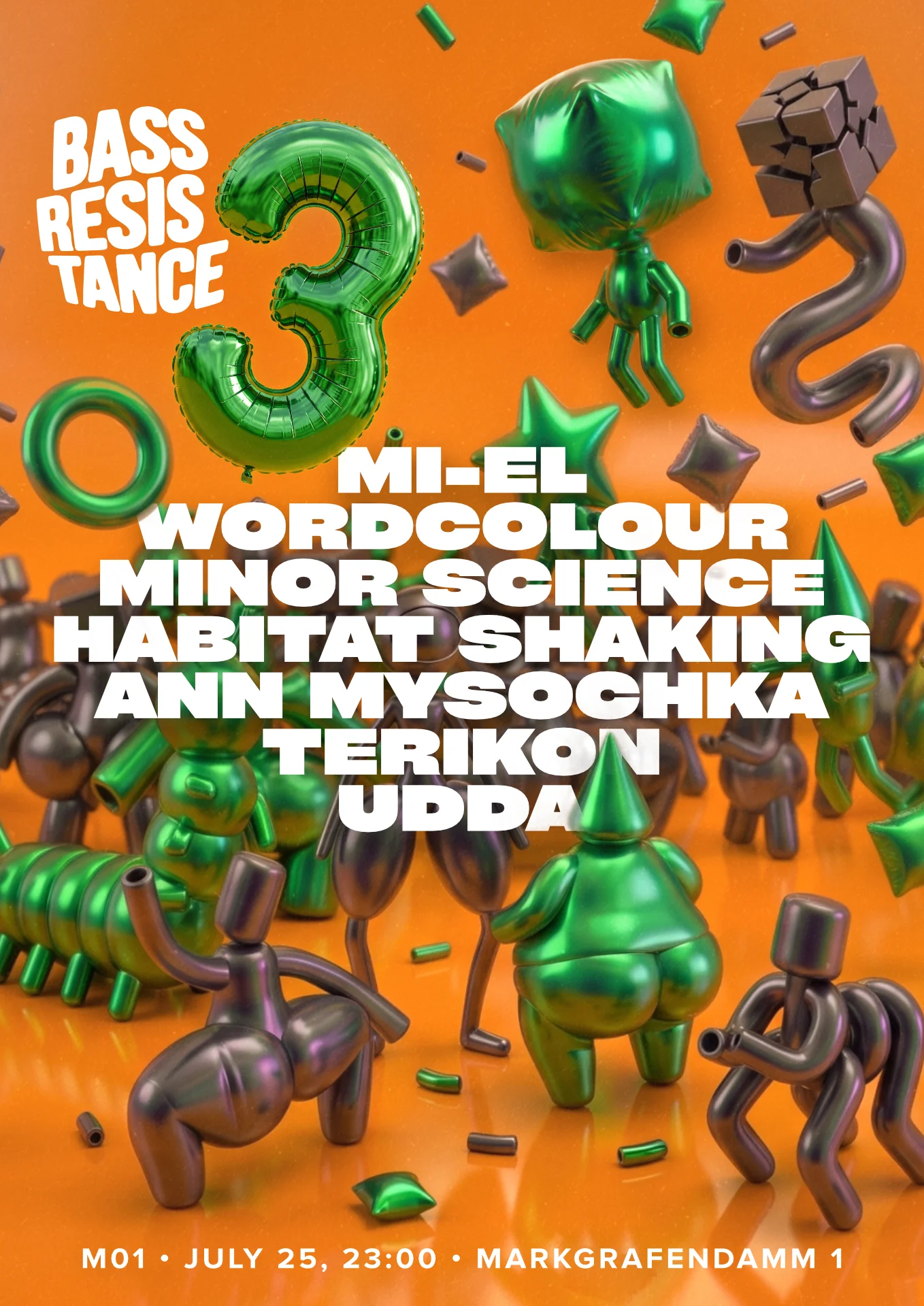 Bass Resistance event poster — Bass Resistance 3 M01 July 25